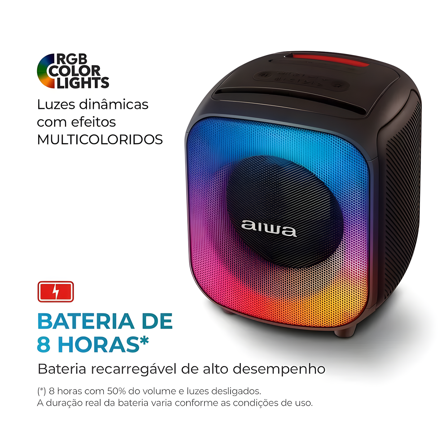 Caixa De Som Amplificada Aiwa Party Box Awspb07 Bluetooth Caixa De Som Amplificada Aiwa Party Box Awspb07 Bluetooth